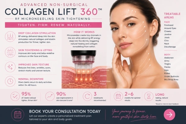 Book in Collagen Lift 360 Woodley  today