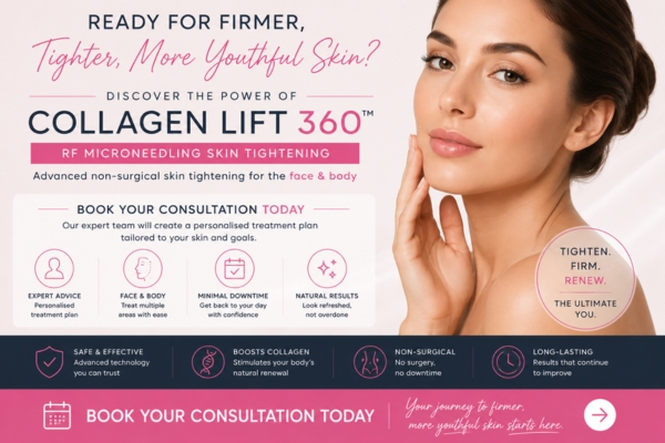 Book your collagen lift 360 Woodley  today